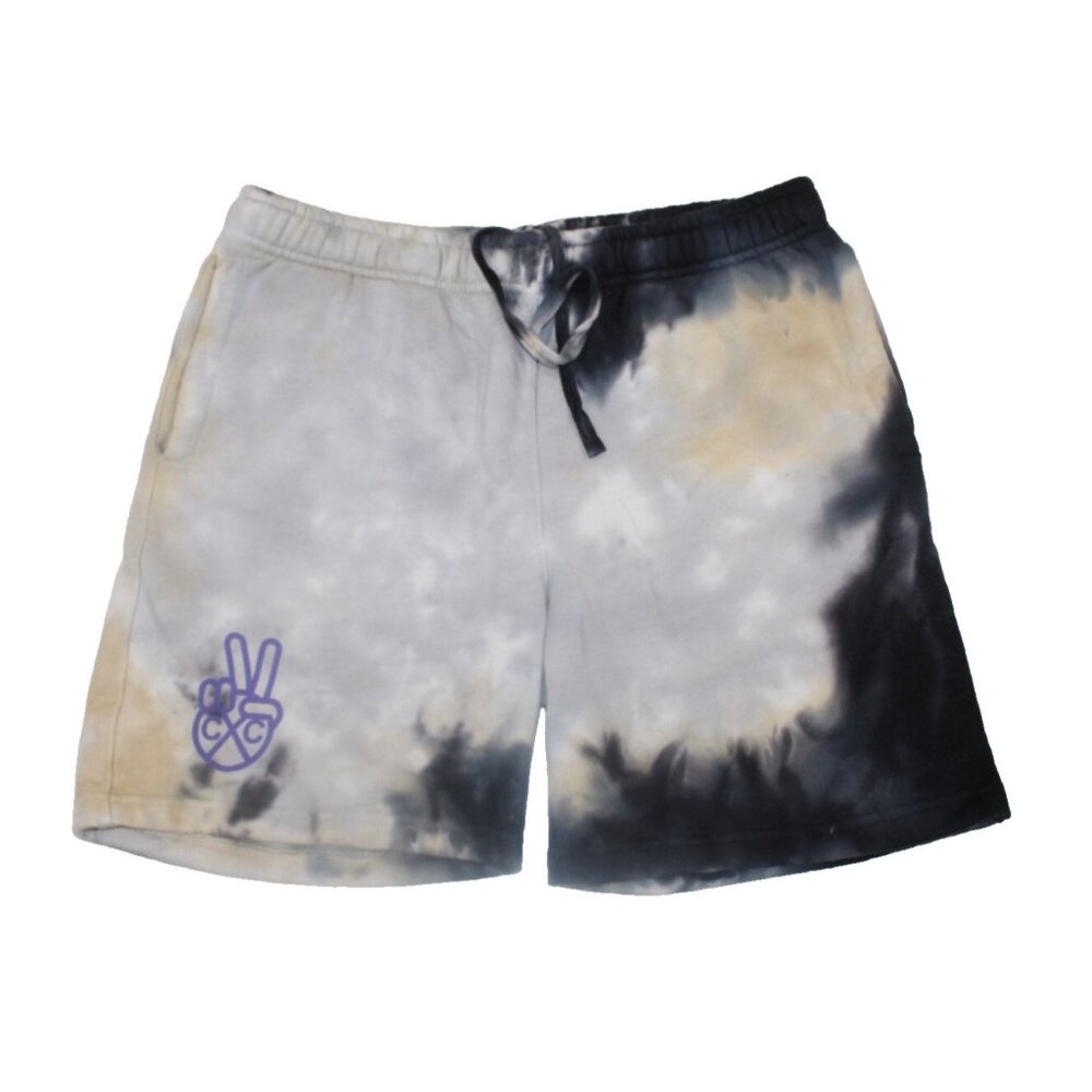 Be Part of the Movement Shorts by Cross Colours Tie Dye Shorts Gray Black Size L
